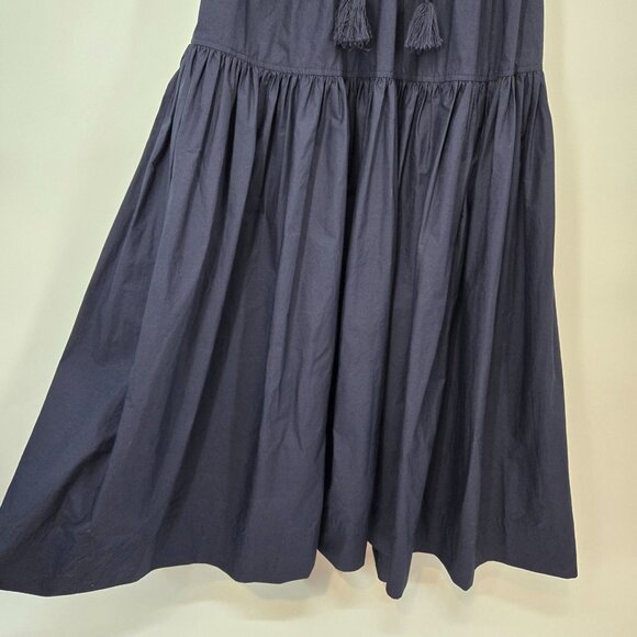 A.L.C. Blue Becca Midi Dress with Puff Sleeves and Flared Skirt Women's Size 8 - Picture 6 of 12